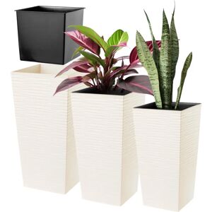 KADAX Set of 3x Garden Flower Pot Frost Resistant with Insert - Garden Pot KADAX Set of 3x Garden Flower Pot Frost Resistant with Insert - Garden Pot