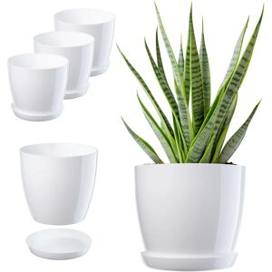 KADAX 3x Flower Pot 18cm White Stand KADAX 3x Flower Pot 18cm White Stand