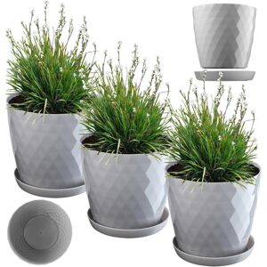 KADAX 3x Flower pot 16cm Cover + Stand grey - Flower pot KADAX 3x Flower pot 16cm Cover + Stand grey - Flower pot