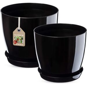 KADAX Schwarzes Blumentopf-Set mit Ständer 23+28cm KADAX Schwarzes Blumentopf-Set mit Ständer 23+28cm