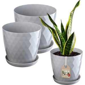 KADAX Grey Flower Pot + Stand Set 25+30cm KADAX Grey Flower Pot + Stand Set 25+30cm