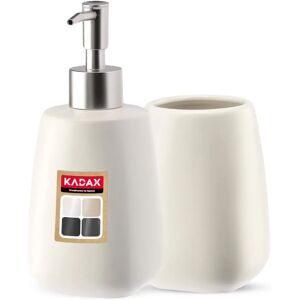 KADAX Bathroom Set White Dispenser + Mug - Bathroom Set KADAX Bathroom Set White Dispenser + Mug - Bathroom Set