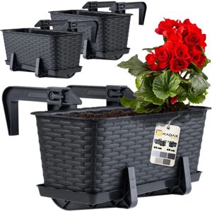 Kadax Balcony Planter 40cm Set of 3 - Garden Box Kadax Balcony Planter 40cm Set of 3 - Garden Box