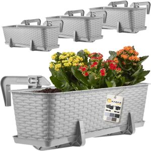 KADAX Balcony Box 60cm Grey - Outdoor Plant Pot with Handles KADAX Balcony Box 60cm Grey - Outdoor Plant Pot with Handles