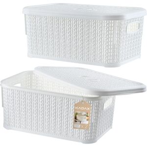 KADAX White 6L Basket Container with Lid - Storage Basket KADAX White 6L Basket Container with Lid - Storage Basket
