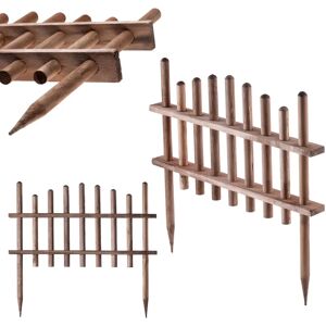 KADAX Wooden Garden Fence Palisade Garden Edging - Garden Fence, Natural Wood, 60x35cm KADAX Wooden Garden Fence Palisade Garden Edging - Garden Fence, Natural Wood, 60x35cm