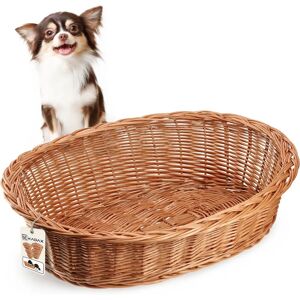 KADAX Wicker Dog Bed 50cm - Natural wicker - Classic design KADAX Wicker Dog Bed 50cm - Natural wicker - Classic design