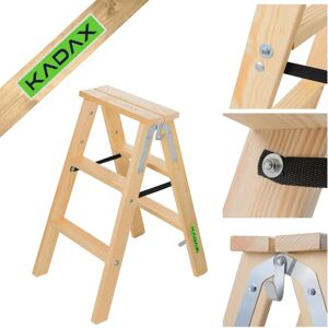 Escalera de madera plegable Kadax - 2x3 peldaños - Segura y ligera Escalera de madera plegable Kadax - 2x3 peldaños - Segura y ligera