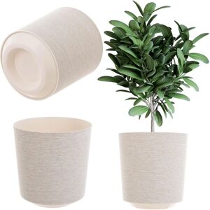 Kadax 30cm Modern Plastic Flower Pot - Crema Kadax 30cm Modern Plastic Flower Pot - Crema