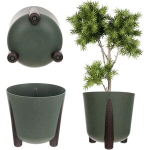 KADAX Eco Flower Pot with Legs & Insert - 18cm Green - Flower Pot KADAX Eco Flower Pot with Legs & Insert - 18cm Green - Flower Pot