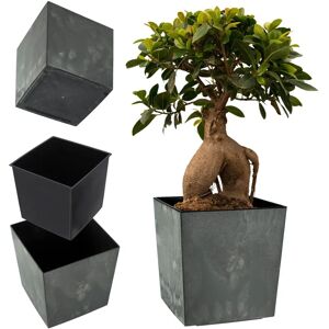 Kadax 19cm Impact-Resistant Flower Pot with Insert - Black Kadax 19cm Impact-Resistant Flower Pot with Insert - Black