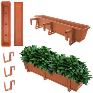 KADAX Balcony Box Flower Pot 80cm Handles Stand Balcony Balustrade - Flower Pot KADAX Balcony Box Flower Pot 80cm Handles Stand Balcony Balustrade - Flower Pot