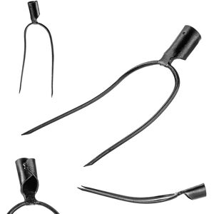 Kadax Garden Fork - 2 Tine Steel Hand Tool for Hay, Manure - Garden Tool Kadax Garden Fork - 2 Tine Steel Hand Tool for Hay, Manure - Garden Tool