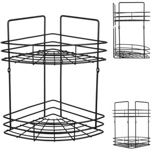 Kadax Bathroom Shower Shelf - 2 Tiers Black Metal Loft Kadax Bathroom Shower Shelf - 2 Tiers Black Metal Loft