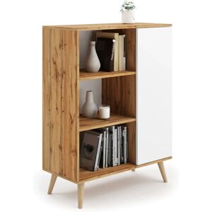 Regał drewniany Viking Choice - 90x40x116 cm - Brązowy i Biały - Regał/Składzik Regał drewniany Viking Choice - 90x40x116 cm - Brązowy i Biały - Regał/Składzik