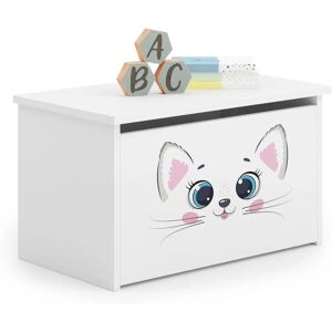 Cajón de juguetes DARIA - Blanco - 42x40x73 cm - Tema gato Cajón de juguetes DARIA - Blanco - 42x40x73 cm - Tema gato