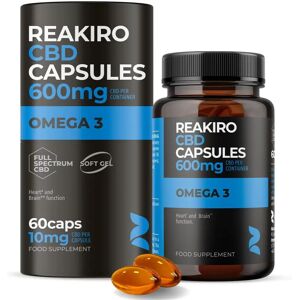 Reakiro Omega 3 Capsules 600mg - CBD Omega 3 - Supportive Supplement Reakiro Omega 3 Capsules 600mg - CBD Omega 3 - Supportive Supplement