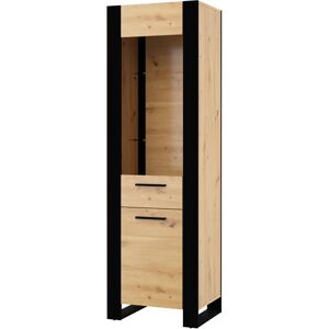 BIM Furniture Nuka E - Vetrina Moderna - 188cm - Rovere & Nero BIM Furniture Nuka E - Vetrina Moderna - 188cm - Rovere & Nero