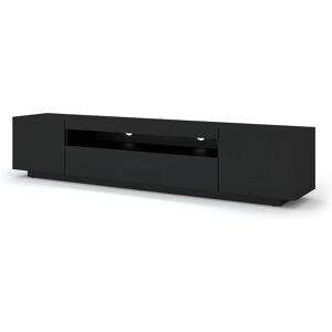 Mobili TV Aura 200x37x42H Cm - Moderno, Nero Opaco Mobili TV Aura 200x37x42H Cm - Moderno, Nero Opaco
