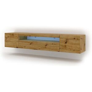 Meuble TV BIM FURNITURE Aura avec LED - 200cm - Chêne - Publicité Meuble TV BIM FURNITURE Aura avec LED - 200cm - Chêne - Publicité
