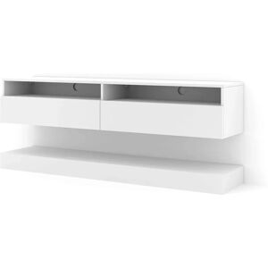 Meuble TV BIM FURNITURE Duo - Blanc Mat - 160cm - Publicité Meuble TV BIM FURNITURE Duo - Blanc Mat - 160cm - Publicité