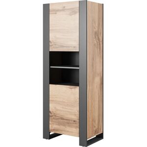 Vitrina AKL FURNITURE PRIVATE Madera Beige Antracita 65x40x171cm Vitrina AKL FURNITURE PRIVATE Madera Beige Antracita 65x40x171cm