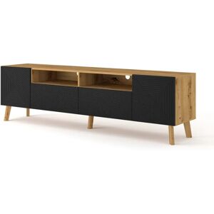 Mueble de TV Luxi - Negro - Estilo industrial moderno Mueble de TV Luxi - Negro - Estilo industrial moderno