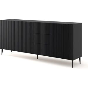 AKL FURNITURE PRIVATE RavennaB - 3D3S Noir - Comò - 200x42x87 cm - Publicité AKL FURNITURE PRIVATE RavennaB - 3D3S Noir - Comò - 200x42x87 cm - Publicité