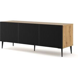 Mueble TV Furnlux Ravenna - 3 Compartimentos - Beige - Diseño Moderno Mueble TV Furnlux Ravenna - 3 Compartimentos - Beige - Diseño Moderno