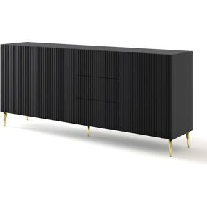 AKL Meubles RavennaB - Noir & Doré - MDF - 200x42x87 cm - Meuble TV - Publicité AKL Meubles RavennaB - Noir & Doré - MDF - 200x42x87 cm - Meuble TV - Publicité
