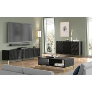 Mueble de TV Surf de AKL Furniture - 200x42x56 cm - Negro y Dorado Mueble de TV Surf de AKL Furniture - 200x42x56 cm - Negro y Dorado