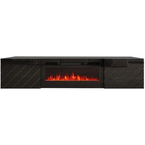 Mueble de TV Roxy 183 cm suspendido con chimenea eléctrica - Muebles de TV Mueble de TV Roxy 183 cm suspendido con chimenea eléctrica - Muebles de TV