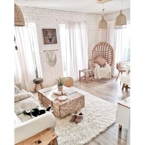 RugsX Flokati Woolen Bedcover - Beige RugsX Flokati Woolen Bedcover - Beige