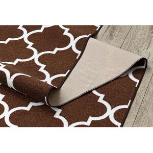 RUGSX Brown Trellis Runner - Anti-slip Polyamide Hallway Mat RUGSX Brown Trellis Runner - Anti-slip Polyamide Hallway Mat