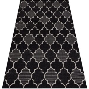 Floorlux Moroccan Trellis Black / Silver Carpet - 120x170 cm Floorlux Moroccan Trellis Black / Silver Carpet - 120x170 cm