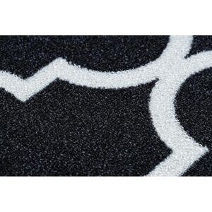 RugsX Black Trellis Runner - Anti-slip 80x630 cm RugsX Black Trellis Runner - Anti-slip 80x630 cm