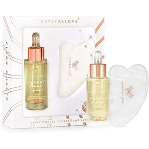 Set cura della pelle di quarzo chiaro Crystallove - Siero + Gua Sha Set cura della pelle di quarzo chiaro Crystallove - Siero + Gua Sha