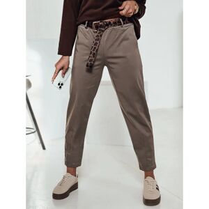 Pantaloni LEOCINCIN cu talie înaltă culoare kaki - Pantaloni Pantaloni LEOCINCIN cu talie înaltă culoare kaki - Pantaloni