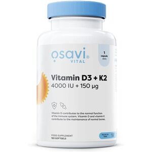 Osavi Vitamin D3 + K2 4000IU + 150mcg Softgels - Vitamins/Supplements Osavi Vitamin D3 + K2 4000IU + 150mcg Softgels - Vitamins/Supplements