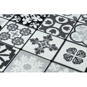 LISBON TILES Runner Anti-slip Grey / Black 57x390 cm - Runner Rug LISBON TILES Runner Anti-slip Grey / Black 57x390 cm - Runner Rug