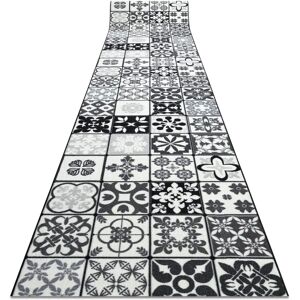 RugsX Lisbon Tiles Grey Black Runner - Rug RugsX Lisbon Tiles Grey Black Runner - Rug