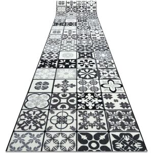 RugsX Lisbon Tiles Grey Black 110x190cm - Rug RugsX Lisbon Tiles Grey Black 110x190cm - Rug