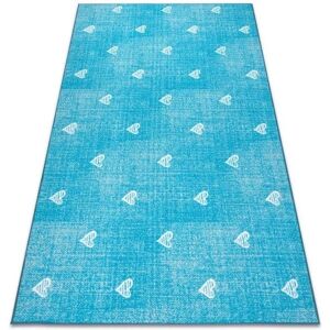Dywany Łuszczów HEARTS Jeans Turquoise Blue Kids Carpet - Vintage, 200x300cm Dywany Łuszczów HEARTS Jeans Turquoise Blue Kids Carpet - Vintage, 200x300cm