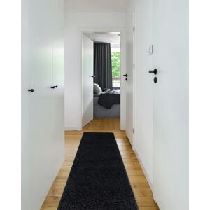 RugsX SOFFI Black Shaggy Rug - 60x200cm for Living Room RugsX SOFFI Black Shaggy Rug - 60x200cm for Living Room
