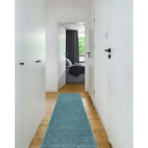 RugsX Blue Shaggy Carpet - 80x250cm for Kitchen & Hallway RugsX Blue Shaggy Carpet - 80x250cm for Kitchen & Hallway