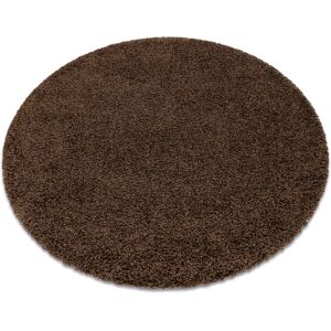 RugsX - Brown SOFFI Carpet Circle Shaggy 5cm 100cm RugsX - Brown SOFFI Carpet Circle Shaggy 5cm 100cm