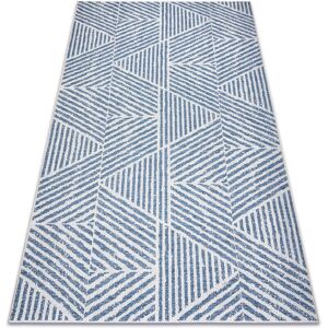 Rugsx - Beige / Blue Flat Weave Rug - Indoor & Outdoor Use Rugsx - Beige / Blue Flat Weave Rug - Indoor & Outdoor Use