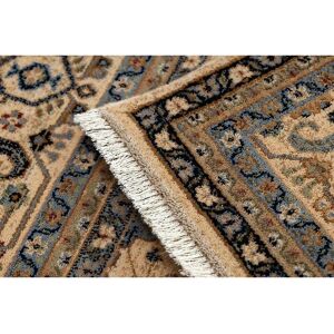 KESHAN Wool Carpet - Vintage Pattern, Beige/Navy - 120x145cm KESHAN Wool Carpet - Vintage Pattern, Beige/Navy - 120x145cm