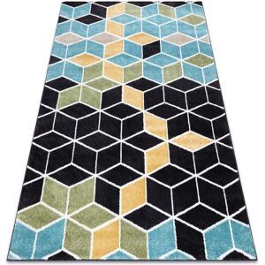 Dywany Łuszczów Cube 3D Carpet - Black / Blue - Modern Geometric 3D Rug Dywany Łuszczów Cube 3D Carpet - Black / Blue - Modern Geometric 3D Rug