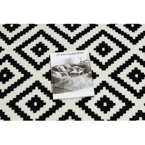 Dywany Łuszczów MORAD Ruta diamantes negro / crema alfombra de pasillo - Runner Rug Dywany Łuszczów MORAD Ruta diamantes negro / crema alfombra de pasillo - Runner Rug